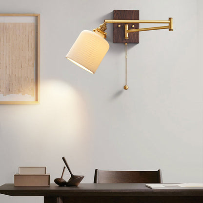 Japanese Grain Full Copper Ceramic 1-Light Wall Sconce Lamp