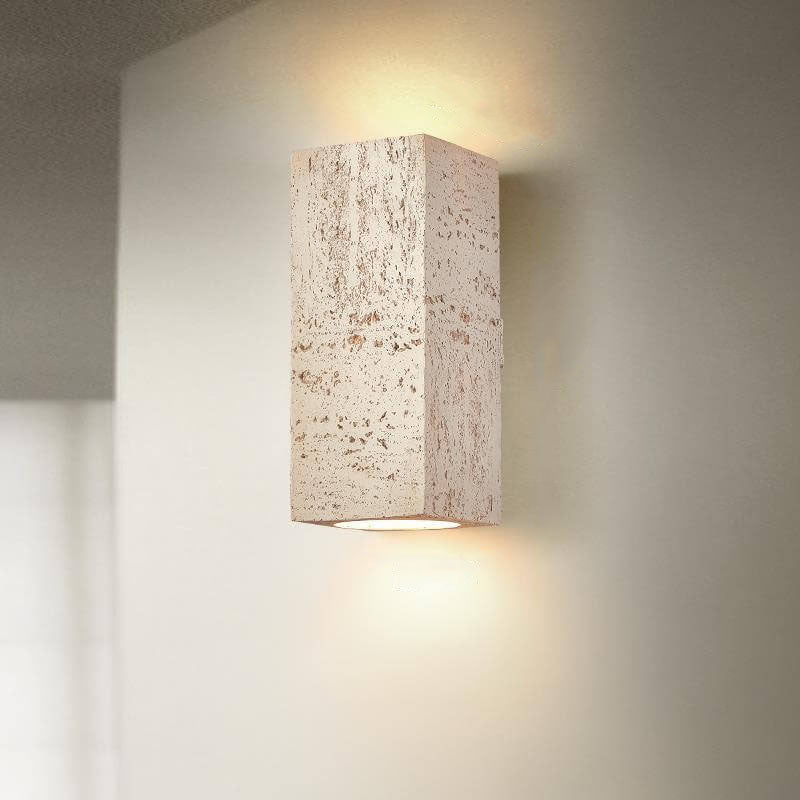 Wabi-sabi Square Column Hand Sculpted LED Wall Sconce Lamp