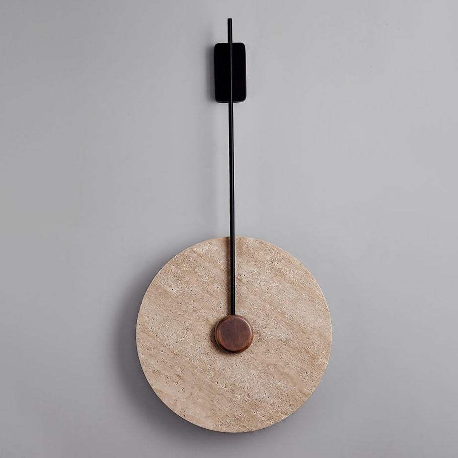 Scandinavian Iron Yellow Travertine LED Wall Sconce Lamp