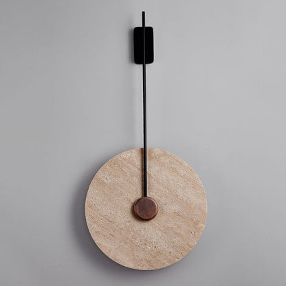 Scandinavian Iron Yellow Travertine LED Wall Sconce Lamp