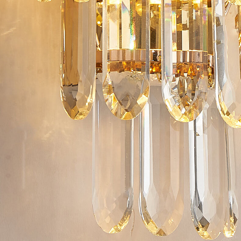 Luxury Rhombus Crystal Shell 3-Light Wall Sconce Lamp