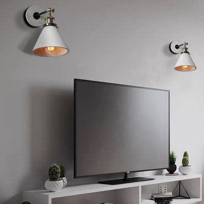 Round Flared Aluminum Cement 1-Light Wall Sconce Lamp