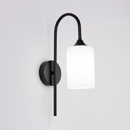 Glass Shade Bending Arm 1-Light Wall Sconce Lamp