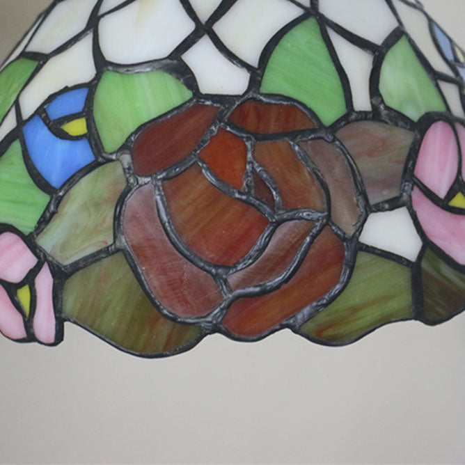 Tiffany Floral Hardware Glass Dome 1-Light Wall Sconce Lamp