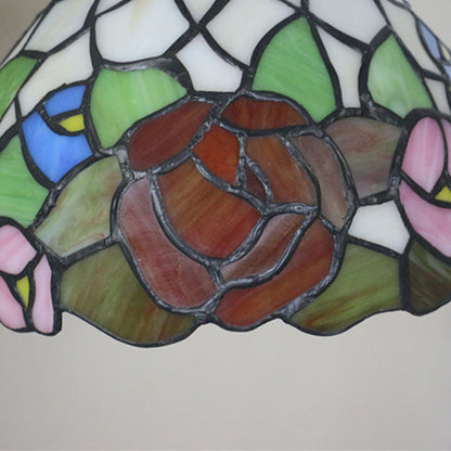 Tiffany Floral Hardware Glass Dome 1-Light Wall Sconce Lamp