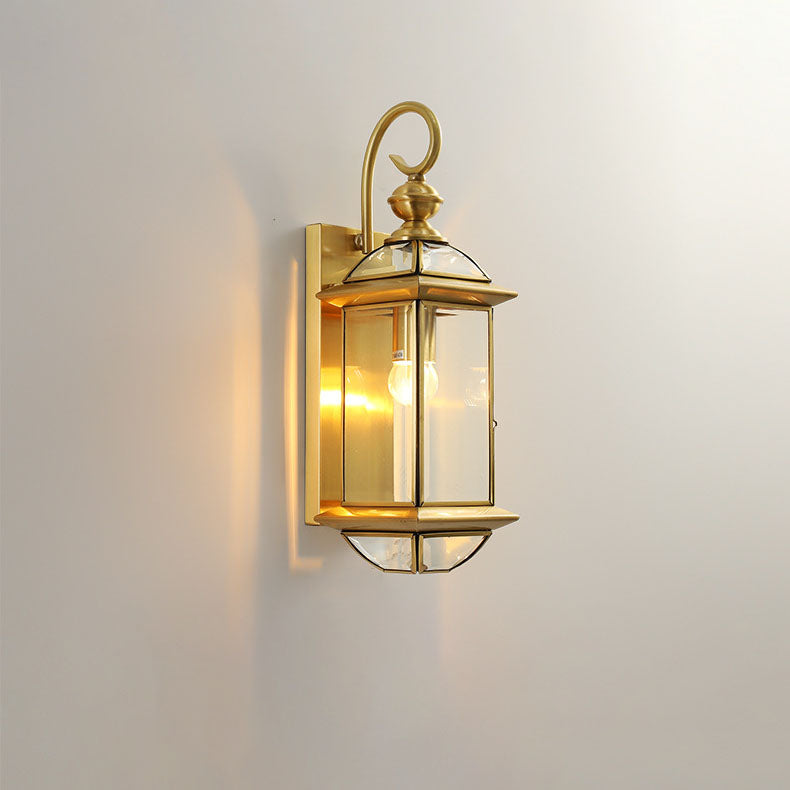 Copper Lantern 1-Light Outdoor Waterproof Wall Sconce Lamp