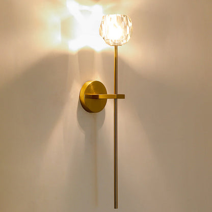 Mid-Century Iron Straight Pole 1-Light Wall Sconce Lamp