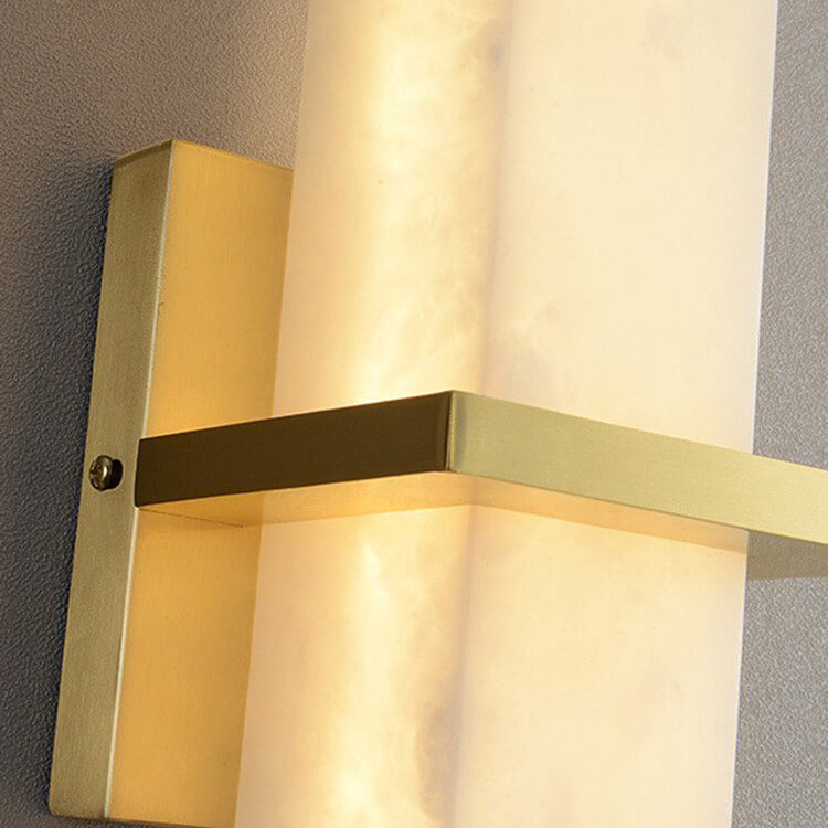 Light Full Copper Rectangular Lucite LED Wall Sconce Lamp