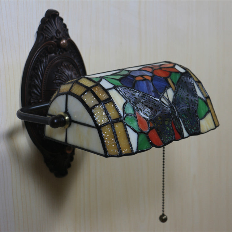 Tiffany Zinc Stained Glass 1-Light Wall Sconce Lamp