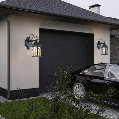 Solar Glass Cylinder House 1-Light Wall Sconce Lamp