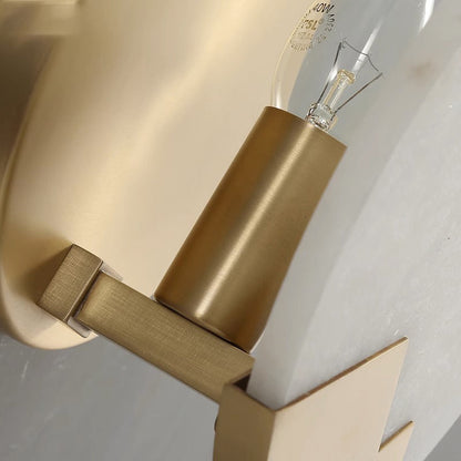 Marble Shade Gold Finish Frame 1-Light Wall Sconce Lamp