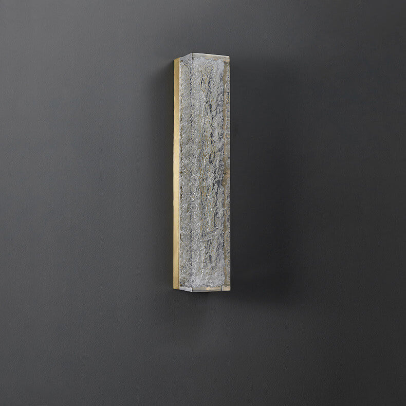 Luxury Brass Clear Resin Rectangular LED Wall Sconce Lamp