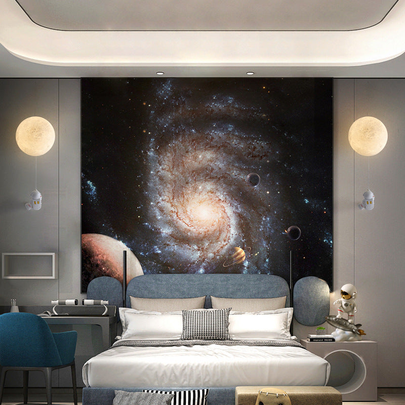 3D Moon Shade Resin Astronaut 1-Light Wall Sconce Lamp