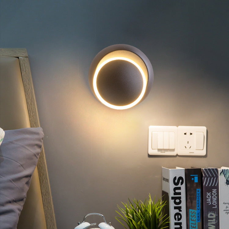 Minimalist Round Rotatable Aluminum PC LED Wall Sconce Lamp