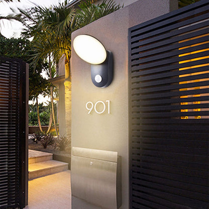 Waterproof Aluminum PC Round Shade LED Wall Sconce Lamp
