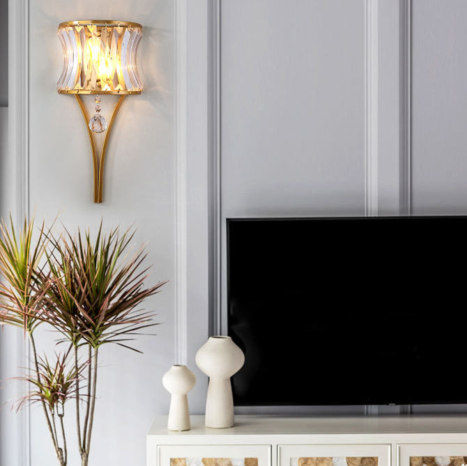 Dazzling Sheet Shade Hardware 2-Light Wall Sconce Lamp