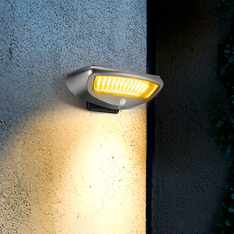 Solar Steel Body Sensor LED Outdoor Wall Sconce Lamp