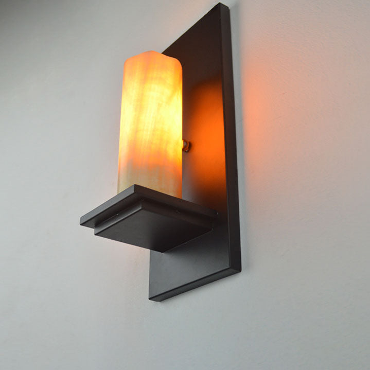 Industrial Vintage Iron Marble 1-Light Wall Sconce Lamp