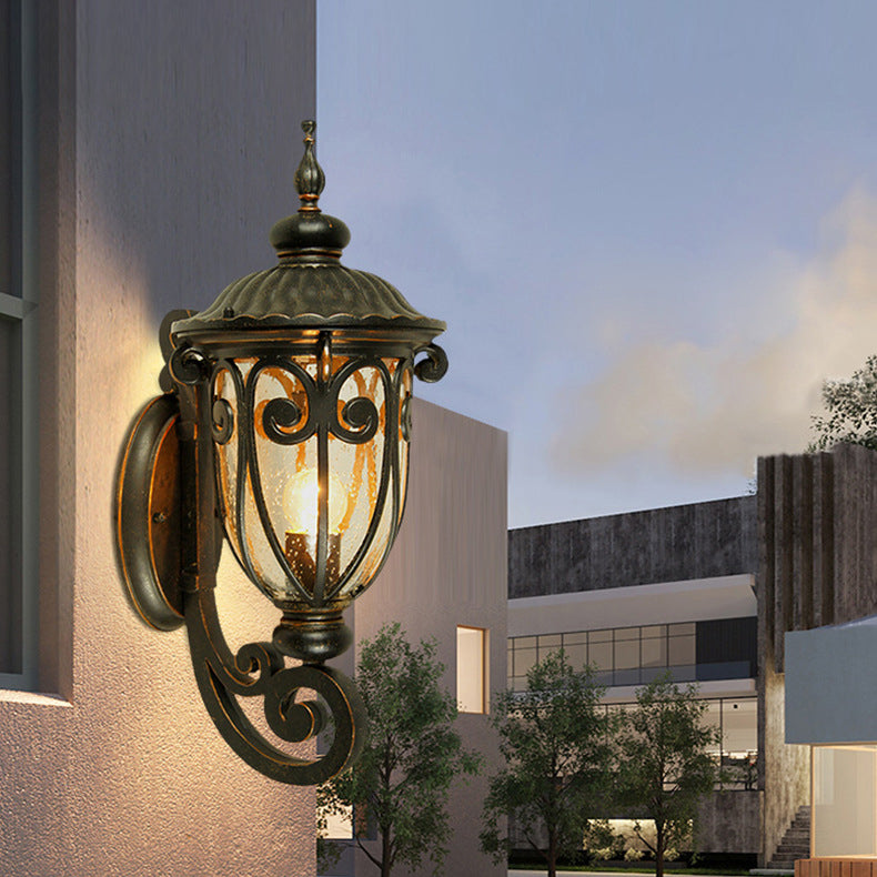 Waterproof Aluminum Glass 1-Light Outdoor Wall Sconce Lamp