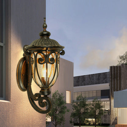 Waterproof Aluminum Glass 1-Light Outdoor Wall Sconce Lamp