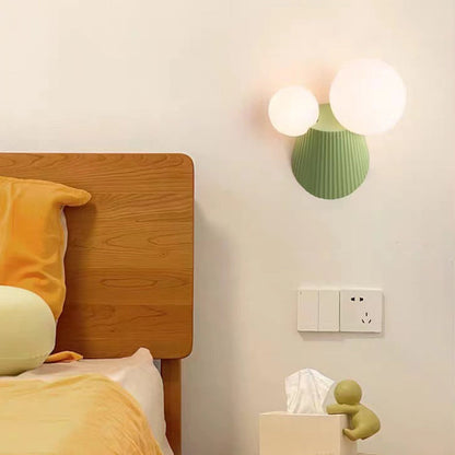 Round Table Orb Resin PE 2-Light Wall Sconce Lamp