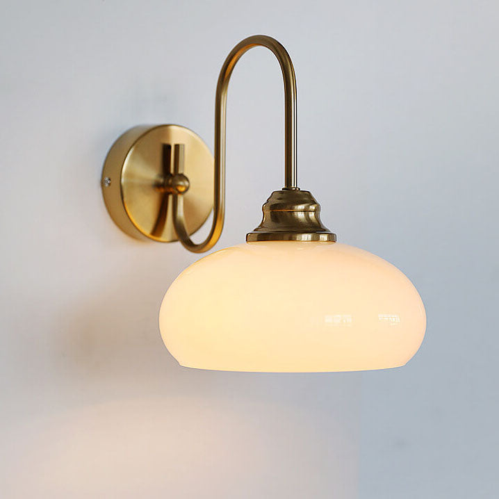 Nordic Round Dome Iron Glass 1-Light Wall Sconce Lamp