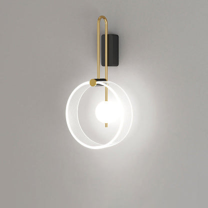 Minimalist Iron Acrylic Round Ring LED Wall Sconce Lamp