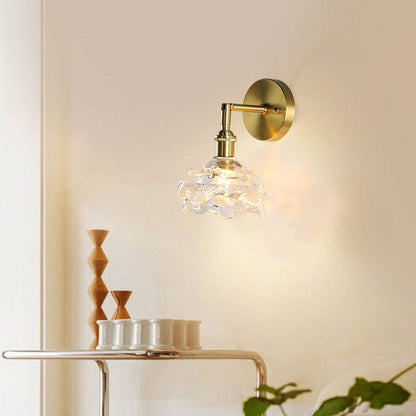 French Cylinder Ball Copper Glass 1-Light Wall Sconce Lamp