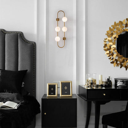 Scandinavian Ring Orb Iron Glass 4-Light Wall Sconce Lamp