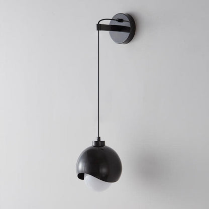 Spherical Copper Shade Glass 1-Light Wall Sconce Lamp