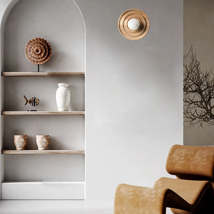 Japanese Ring Glass Ball Shade 1-Light Wall Sconce Lamp