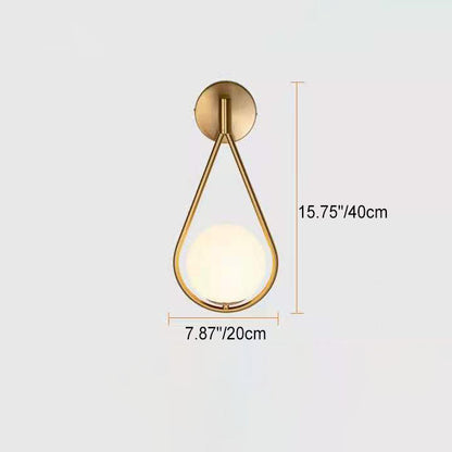 Scandinavian Glass Ball Oval Ring 1-Light Wall Sconce Lamp