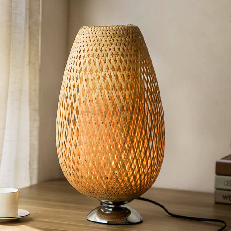 Traditional Wood Bamboo Table Lamp