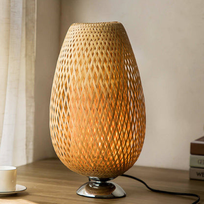 Traditional Wood Bamboo Table Lamp