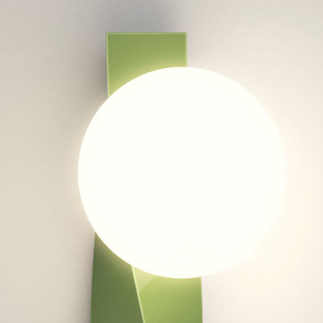 Cream Style Plastic Long Sphere 1-Light Wall Sconce Lamp