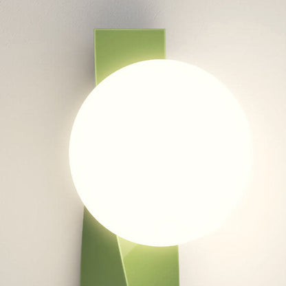 Cream Style Plastic Long Sphere 1-Light Wall Sconce Lamp