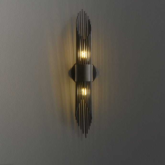 Cylindrical Copper Acrylic 2-Light Wall Sconce Lamp