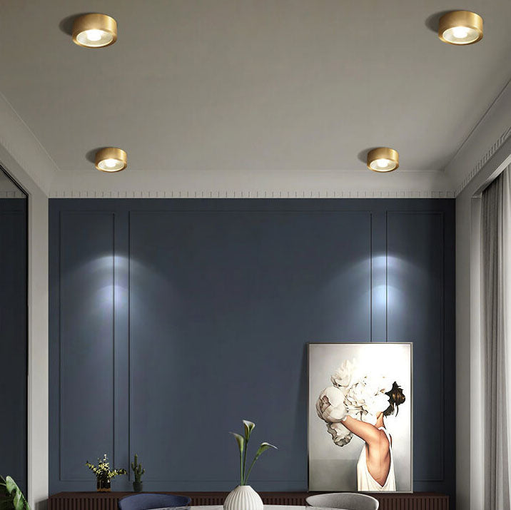 Nordic Luxury Copper Ultra-Thin LED Flush Mount Light
