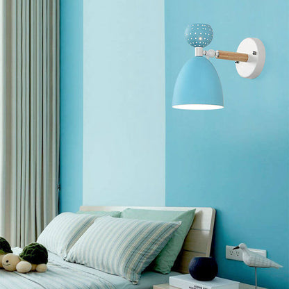 Macaron Solid Color Ironwood 1-Light Wall Sconce Lamp