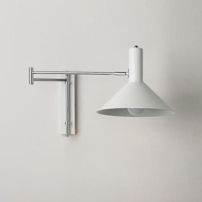 Round Tapered Iron 1-Light Retractable Wall Sconce Lamp