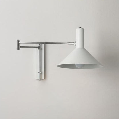 Round Tapered Iron 1-Light Retractable Wall Sconce Lamp