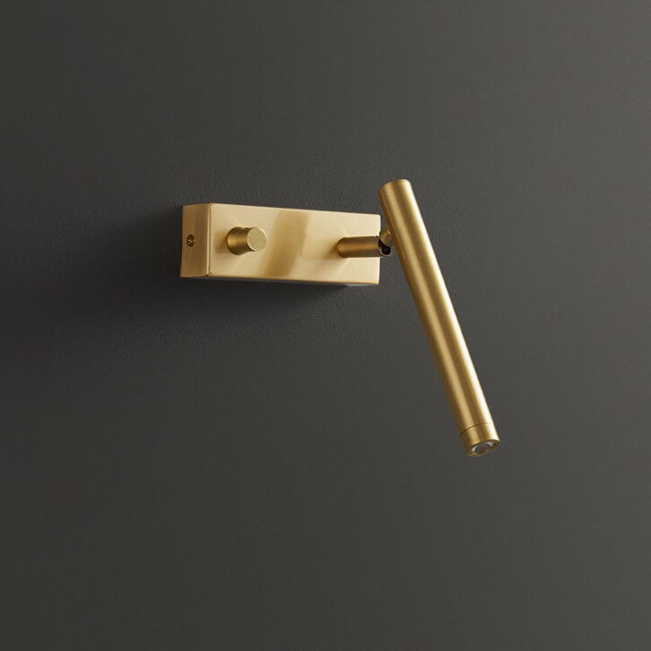 Light Full Copper Rotatable Cylinder LED Wall Sconce Lamp