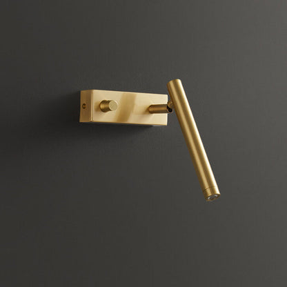 Light Full Copper Rotatable Cylinder LED Wall Sconce Lamp