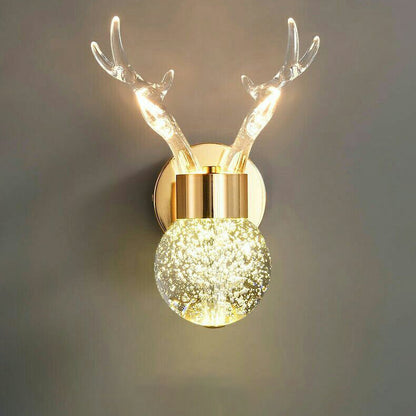 Acrylic Antler Bubble Crystal Ball LED Wall Sconce Lamp