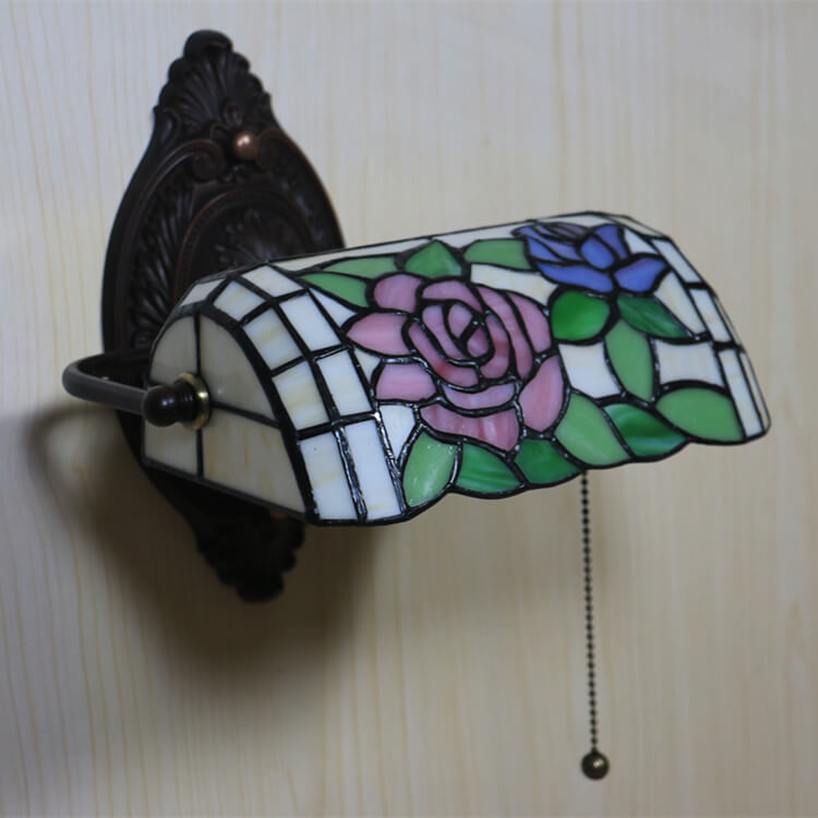 Tiffany Stained Glass 1-Light Zipper Wall Sconce Lamp