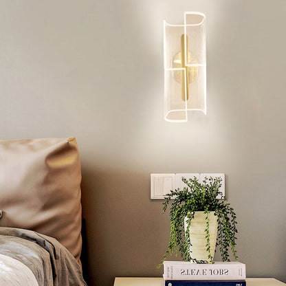 Iron Column Cut Lozenge Line LED Wall Sconce Lamp