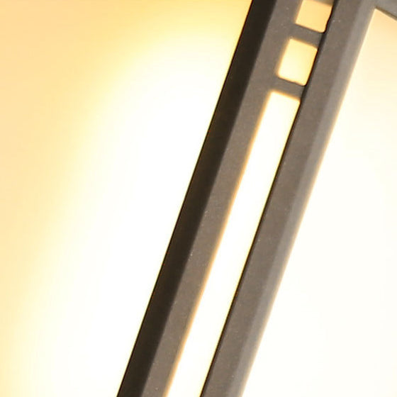 Chinese Rectangular Tower 1-Light Outdoor Wall Sconce Lamp