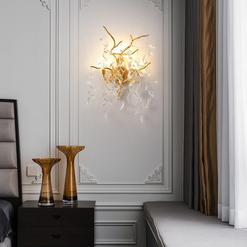 Light Luxury Crystal Resin 3-Light Wall Sconce Lamp