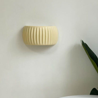 Cream Resin Semi-circular Shade 2-Light Wall Sconce Lamp