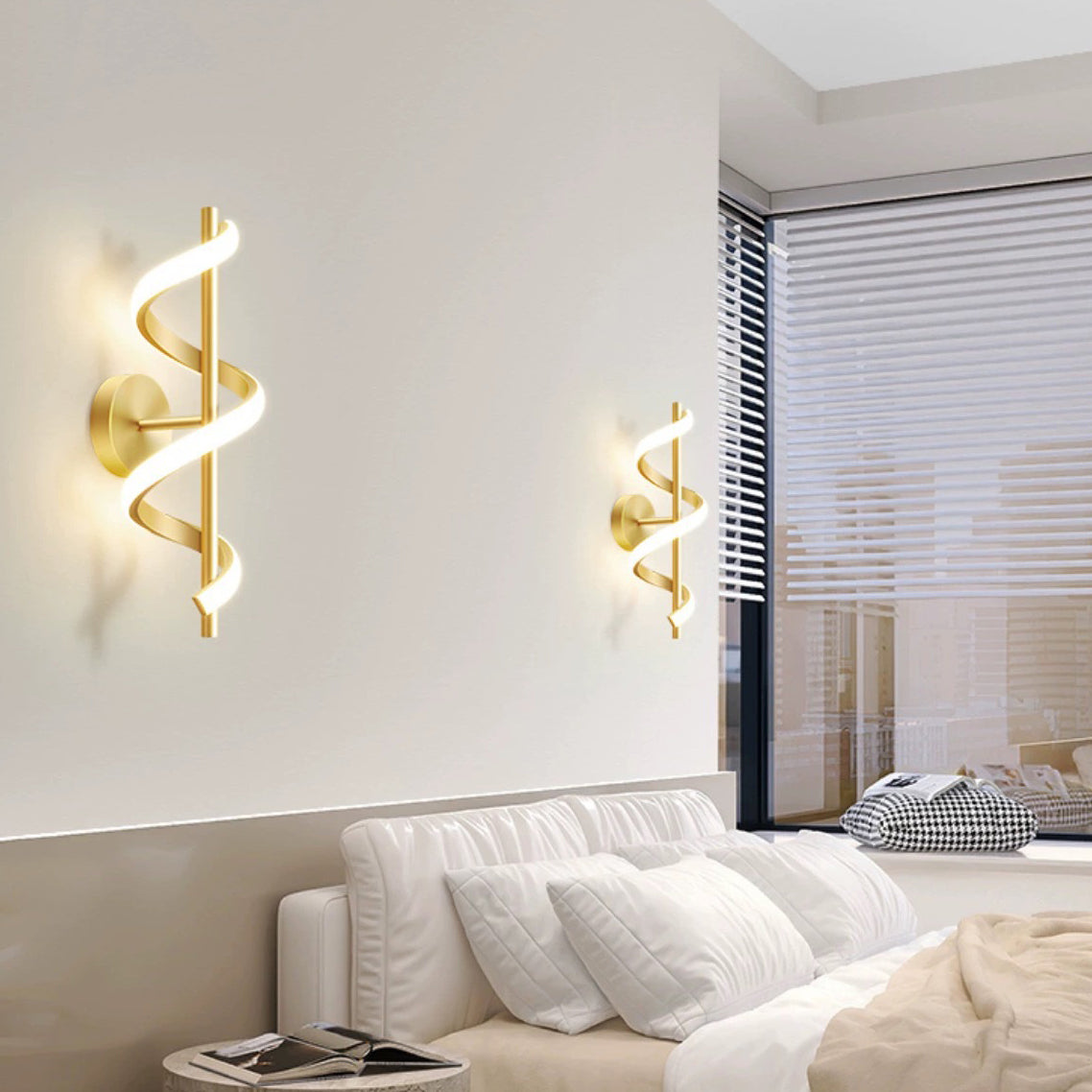 Spiral Hardware Aluminum Silicone LED Wall Sconce Lamp